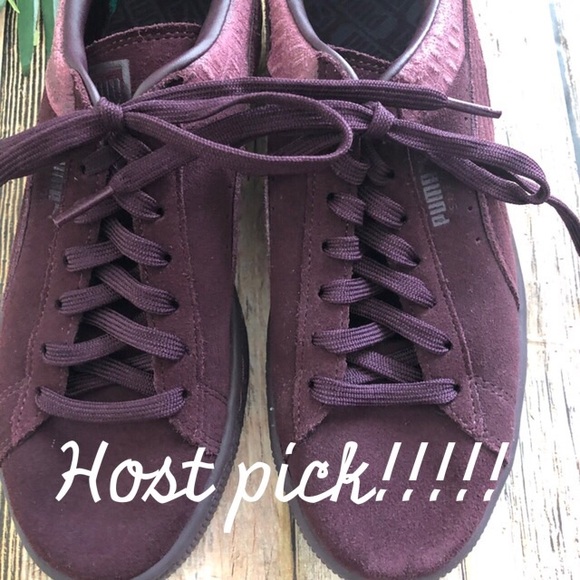 Puma Other - Puma Kids purple suede sneakers size 6